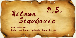 Milana Slavković vizit kartica